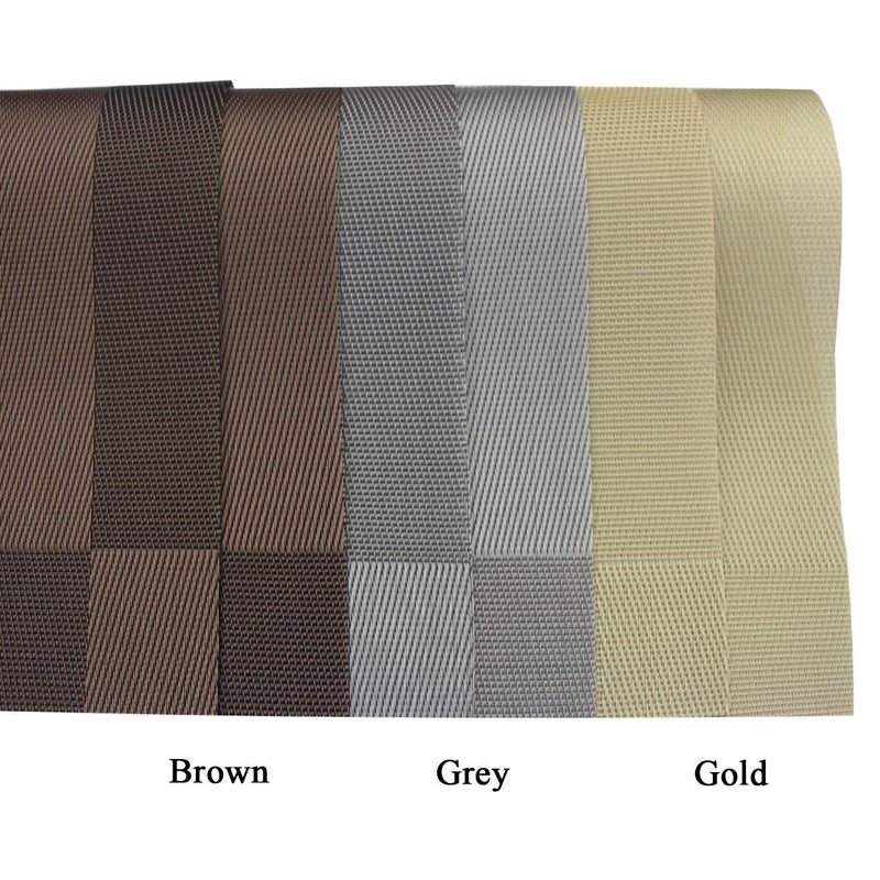 PIGCHCY Place Mats Heat-Resistant Non Slip Placemats Easy Wipe Clean Table Mats Woven Vinyl Placemats for Dining Table(Set of 6, Brown) - Image 3